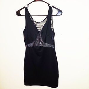 lette sheer mesh sleeveless little black dress